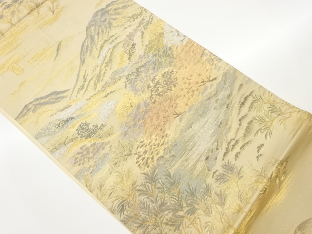 JAPANESE FUKURO OBI / WOVEN FLORAL PLANTS